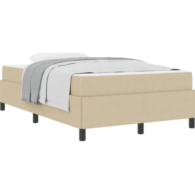 vidaXL Bedframe met matras Lichtgroen Grijs 120 x 190 cm Stof