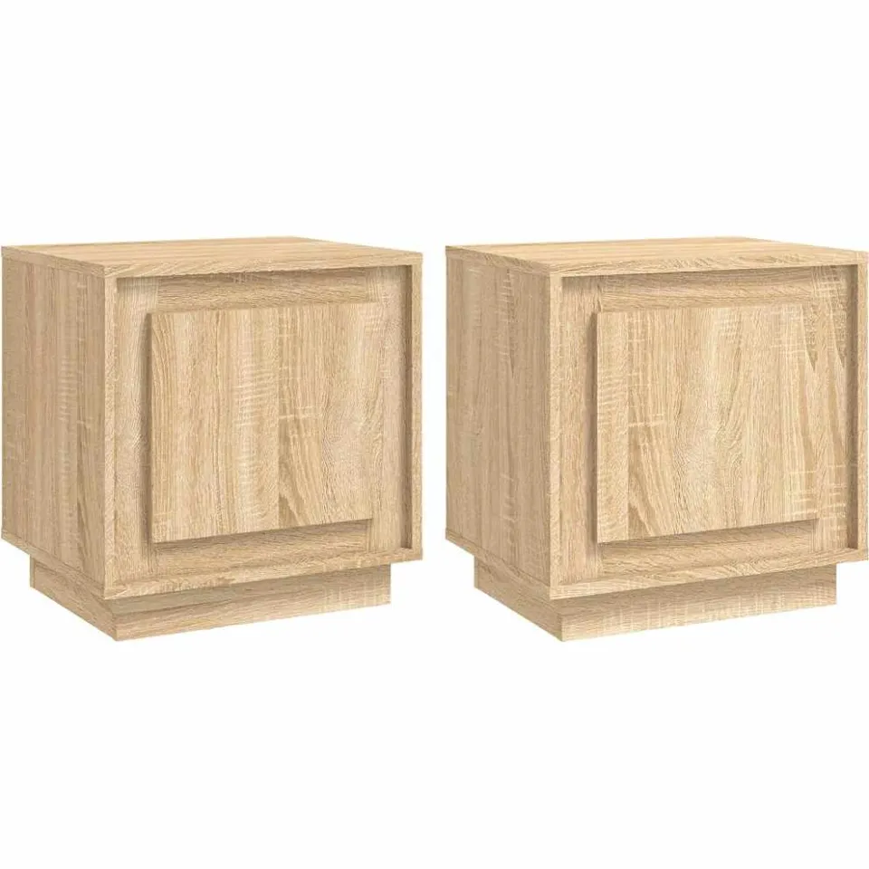 vidaXL Nachtkastjes 2 st 44x35x45 cm bewerkt hout sonoma eikenkleurig Bruin