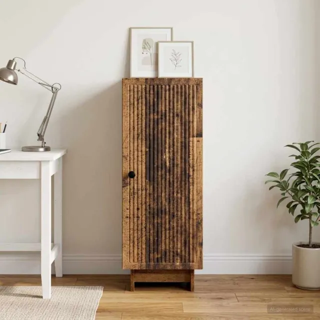 vidaXL Dressoir Oud hout 33 x 34,5 x 90 cm Bewerkt hout bruin, foto 2