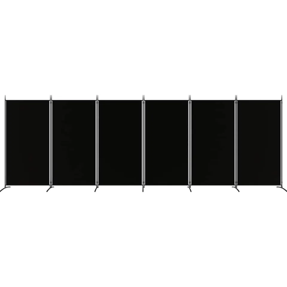 vidaXL Kamerscherm met 6 panelen 520x180 cm stof zwart