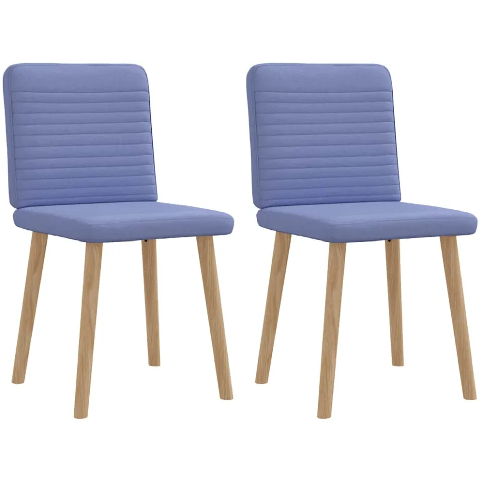 vidaXL Eetkamerstoelen 2 st stof jeansblauw