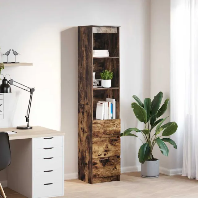 vidaXL Hoge kast 37,5x35x180 cm spaanplaat gerookt eikenkleurig Bruin
