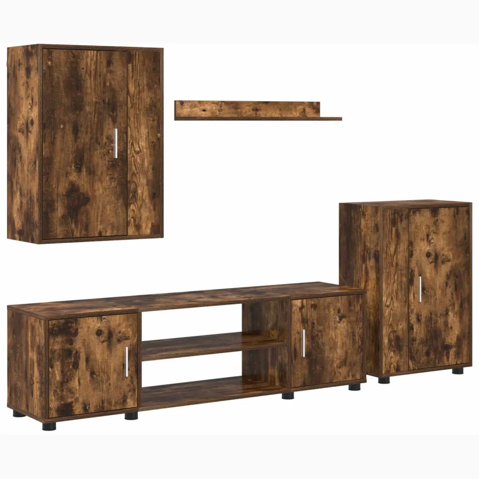 vidaXL Tv-meubelset 140 x 40 x 33 cm Gerookt Eiken Bruin