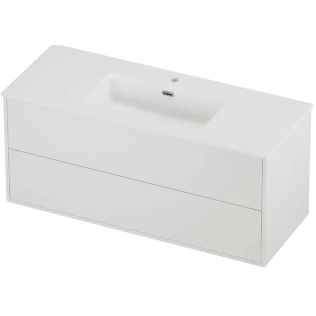 Proline Tribute Badmeubelset Porselein Elegant 1 Kraangat 120x46x54 cm Mat Wit Mat White