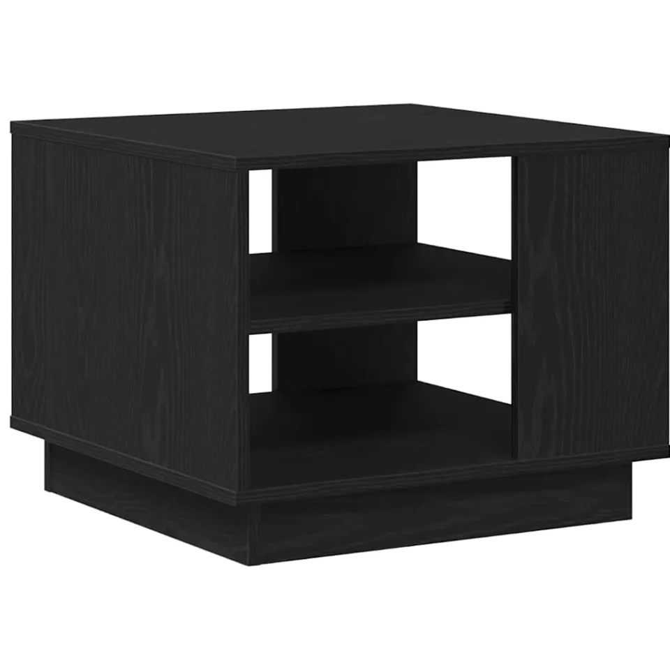 vidaXL Salontafel Zwart Eiken 55 x 55 x 42 cm Bewerkt hout, foto 3