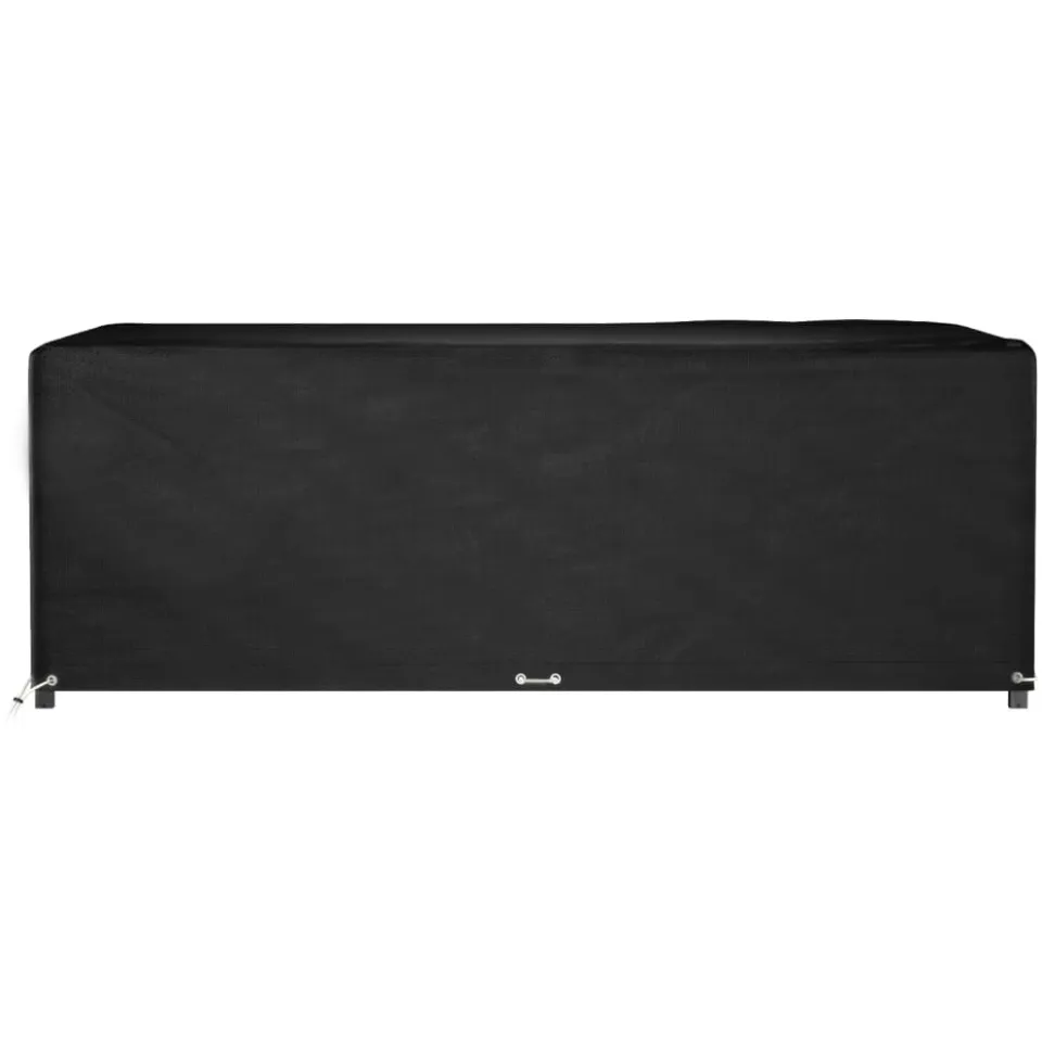 vidaXL Tuinmeubelhoes met 12 oogjes rechthoekig 230x165x80 cm Zwart