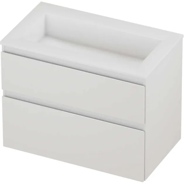 Proline Aristo Badmeubelset Polystone Elegant Zonder Kraangat 80x46x62 cm Glans Wit Glans Wit