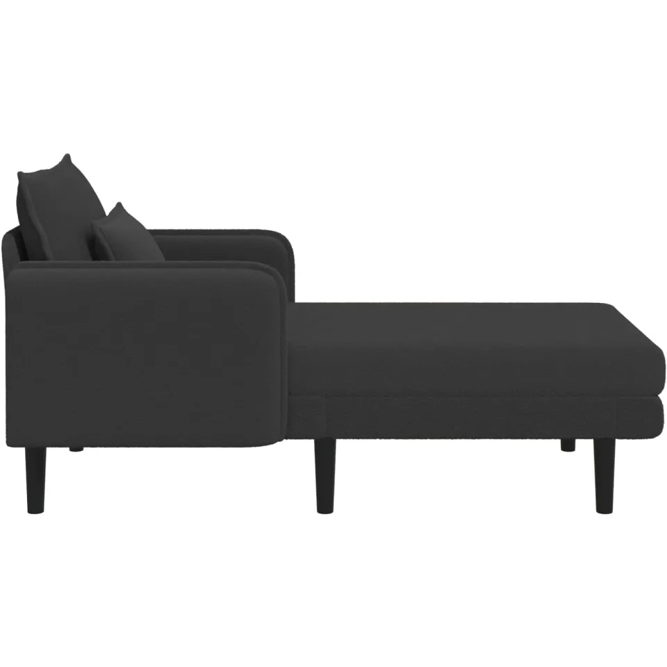 vidaXL Grote chaise longue Donkergrijs Bouclé, foto 4