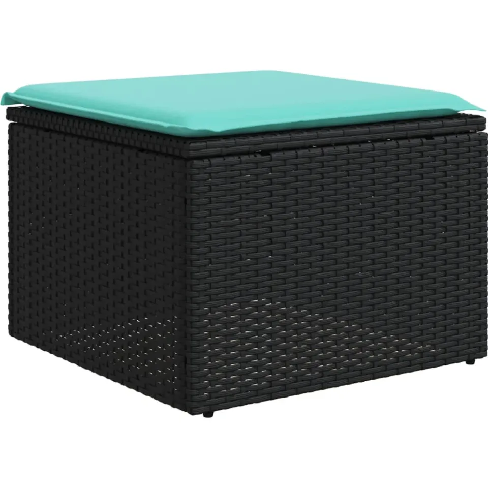 vidaXL 8-delige tuinbankset met kussens, zwart polyrotan, foto 3