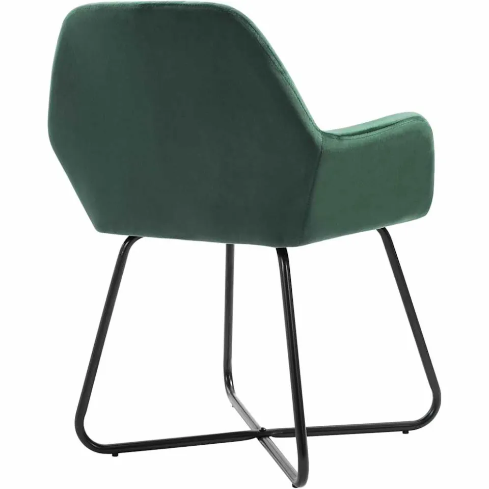 vidaXL Eetkamerstoelen 4 st fluweel groen, foto 4