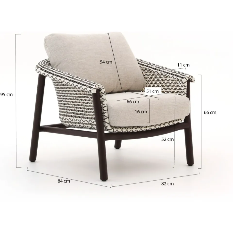 Zavelli Cuore low dining tuinstoel taupe, foto 2