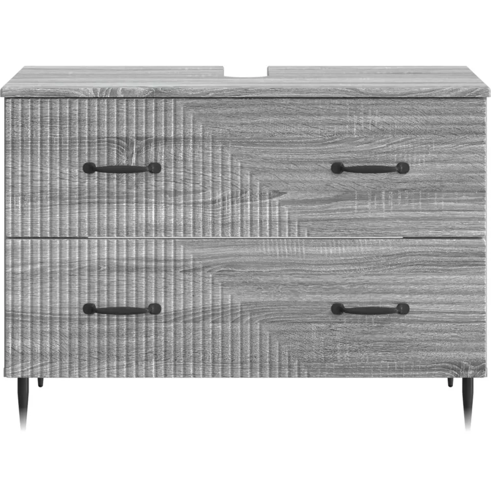vidaXL Badkamer wastafelkast HAARLEM Grijs Sonoma 82 x 41 x 58,5 cm, foto 4