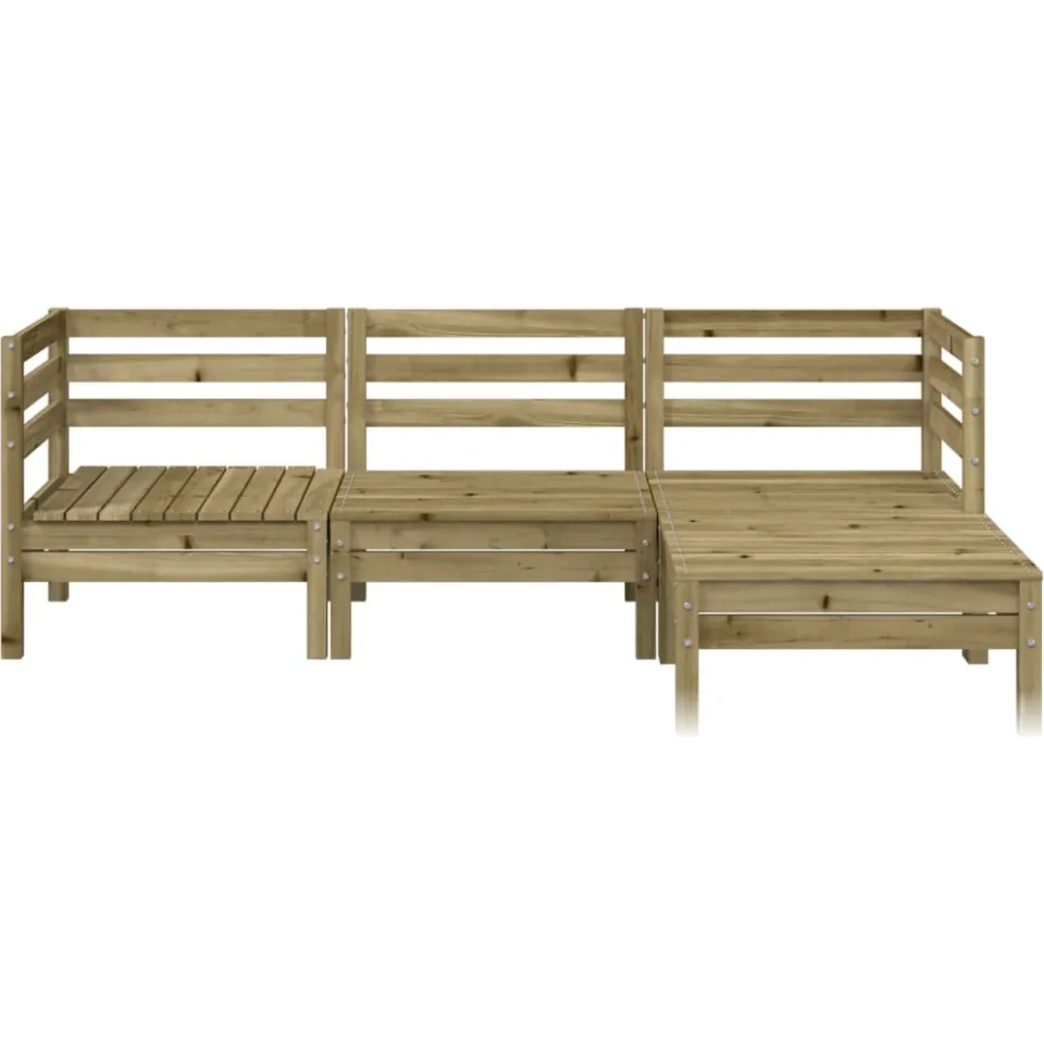 vidaXL Tuinbank 3-zits met voetenbank geïmpregneerd hout wasbruin bruin, foto 4