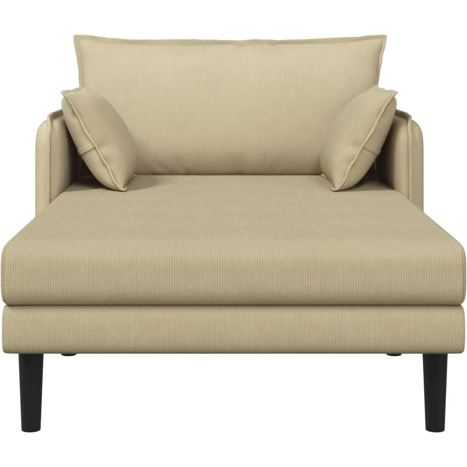 vidaXL Grote chaise longue Grijs groen Katoenen stof Saliegroen