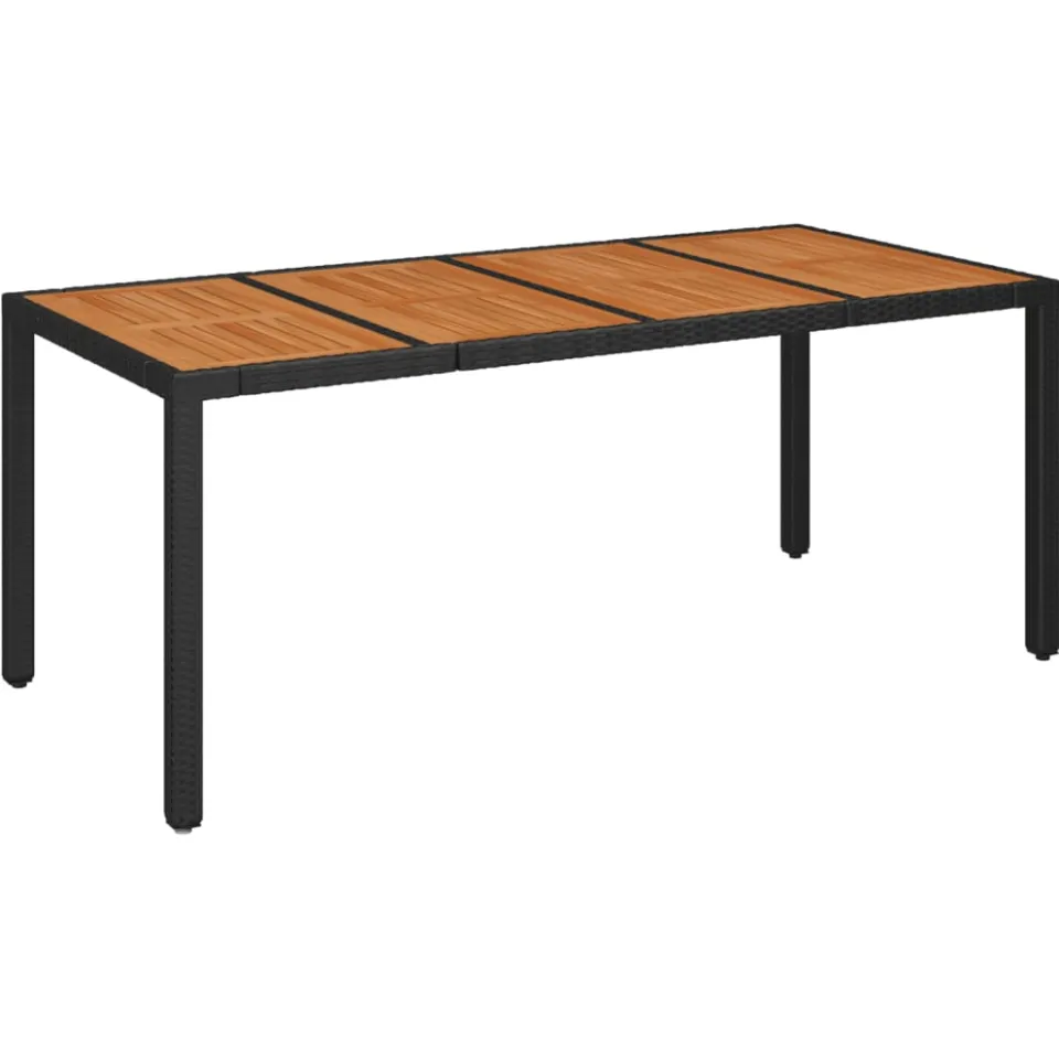 vidaXL 9-delige Tuinset poly rattan zwart