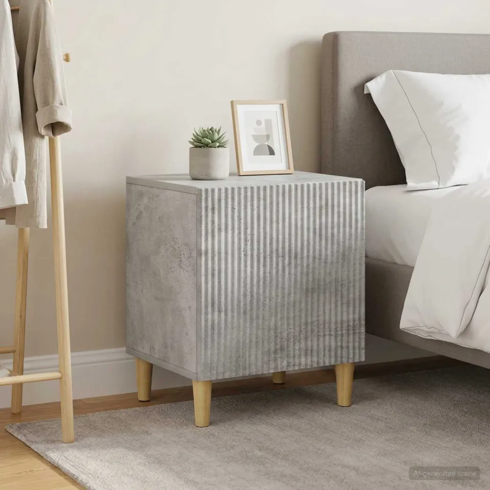 vidaXL Nachtkastje 2 st Betongrijs 43 x 34,5 x 50 cm Bewerkt hout grijs, foto 4