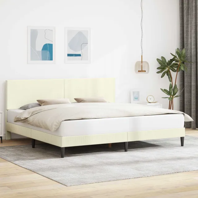 vidaXL Bedframe Crèmekleurig 180 x 200 cm Katoen Stof