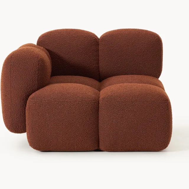 Westwing Collection Hoekmodule Tayla van bouclé Terracotta