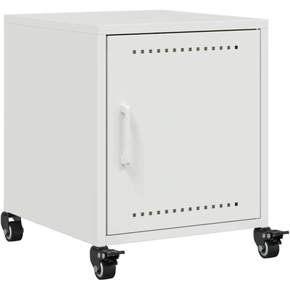 vidaXL Nachtkastjes 2 st 36x39x43,5 cm staal wit, foto 4