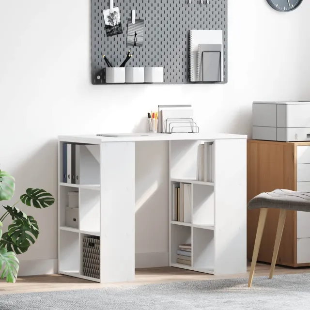 vidaXL Bureau Wit 90 x 50 x 75 cm Bewerkt hout