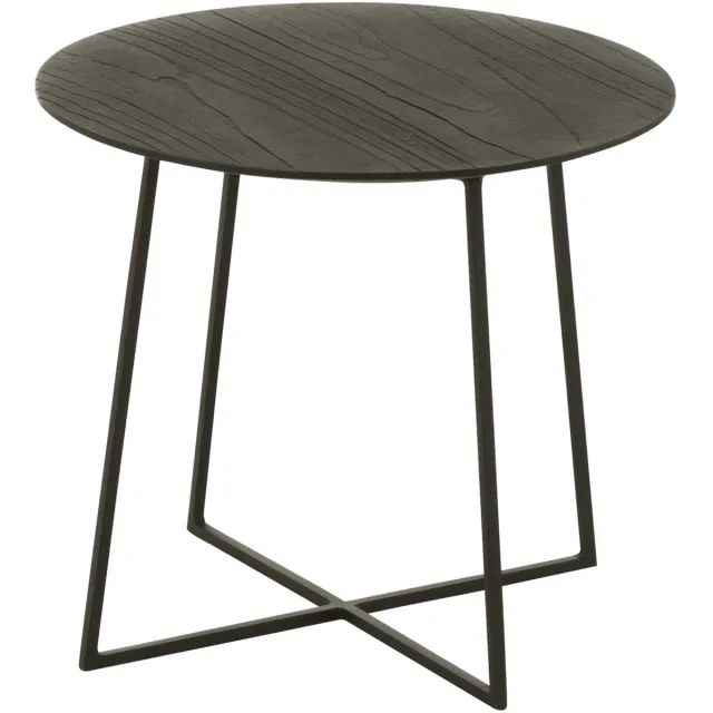 J-Line salontafel Rond - hout/metaal - zwart