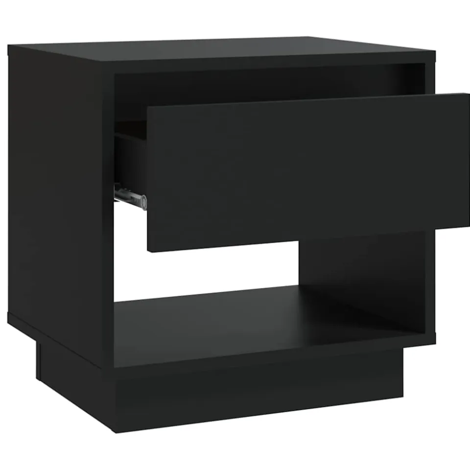 vidaXL Nachtkastje 45x34x44 cm bewerkt hout zwart, foto 4
