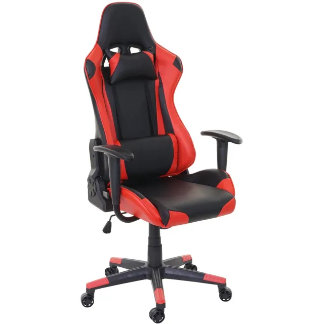 Cosmo Casa Bureaustoel - Bureaustoe l Gamingstoel Directiestoel Kantoorstoel - Draagvermogen 150 kg Kunstleer - Zwart/Rood