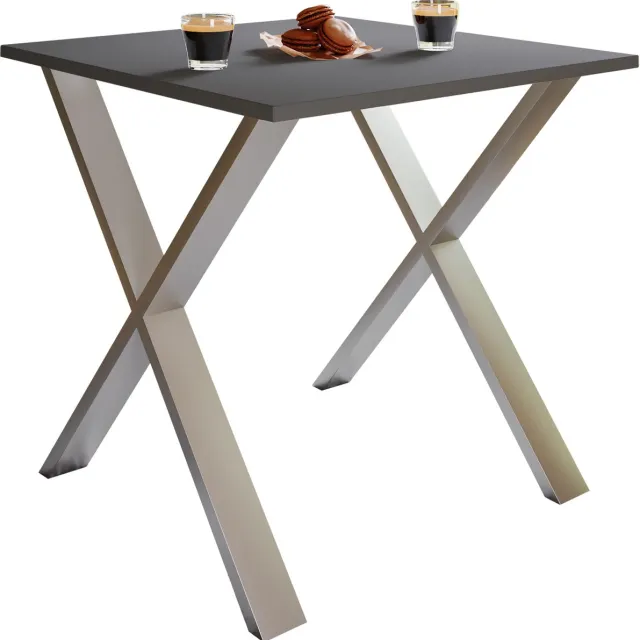 Vcm kleine tafel en stoelen, tafelstoel, eettafel en stoelen, kleine eettafel en stoelen, tafels en stoelen, compacte tafel en stoelen, kleine keukentafel en stoelen, tafel- en stoelset, keukentafels en stoelen, eettafels en stoelen Silber / Anthrazit