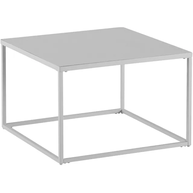 Ervesto salontafel 60x60x40 cm metaal woonkamertafel industrieel wit, salontafel vierkant, salontafel salontafel staal, bijzettafel vierkant