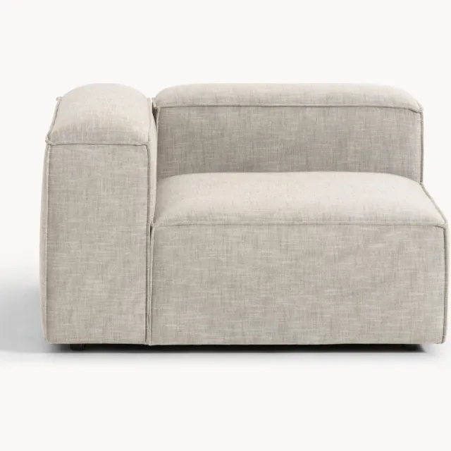 Westwing Collection Hoekmodule Lennon van linnenmix Grijs