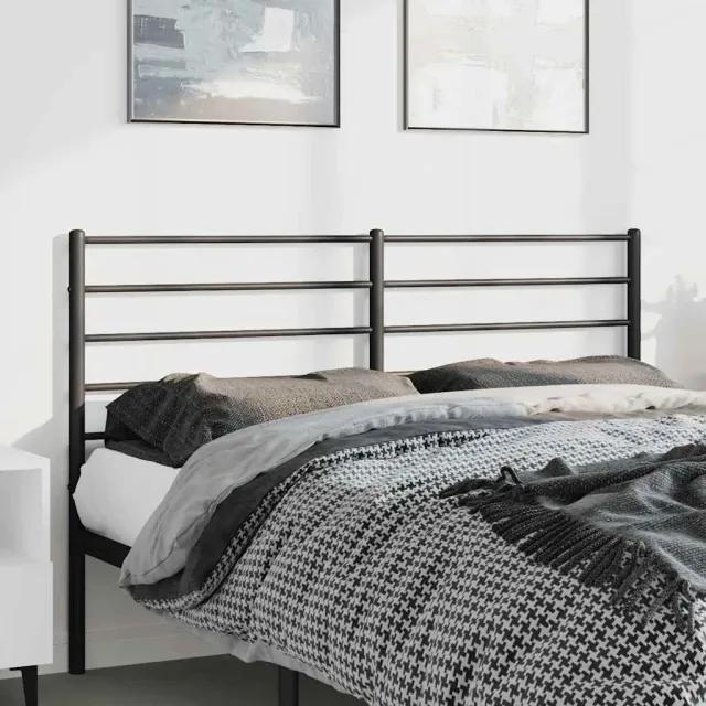 vidaXL Vervangend hoofdbord metaal zwart 135 cm