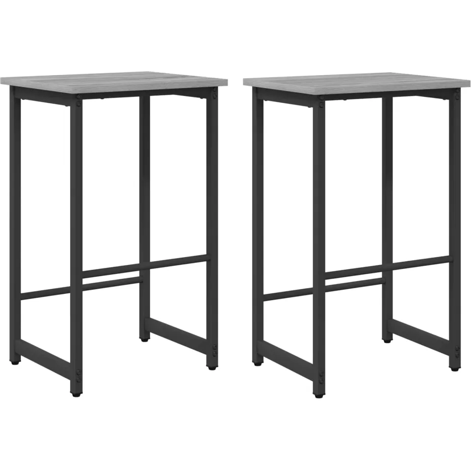 vidaXL Barkruk 2 st Grijs Sonoma 40 x 32 x 64 cm Bewerkt hout, foto 3