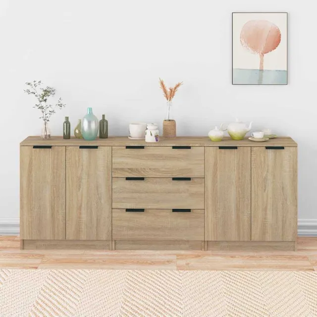 vidaXL 3-delige Dressoirs bewerkt hout sonoma eiken, foto 2