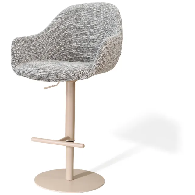 Nolon Niva-Mae draaibare tulp barkruk grijs blend - verstelbaar - beige onderstel