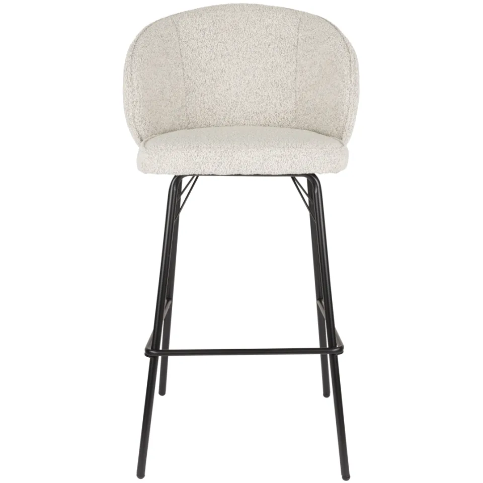 Housecraft Living Joa barkruk met rugleuning bouclé beige, foto 2
