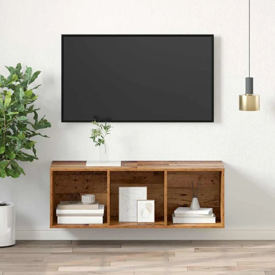 vidaXL Tv-meubelset 37 x 37 x 107 cm Oud Hout Bewerkt hout bruin, foto 3