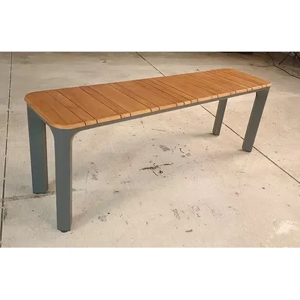 Central Park - Praxis Eigen Merk Central Park Lorenzo Tuinbank Alu En Teak - 135x34x46cm - Gepoedercoat Aluminium - Hoogwaardig Teakhout hout, foto 2
