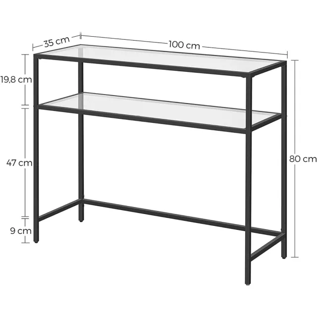Trend24 Dressoir - Sidetable - Console tafel - Bijzettafel - Wandtafel - Woonkamertafel - 100 x 80 x 35 cm - Zwart