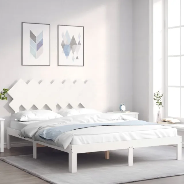 vidaXL Bedframe zonder matras massief grenenhout wit 140x200 cm