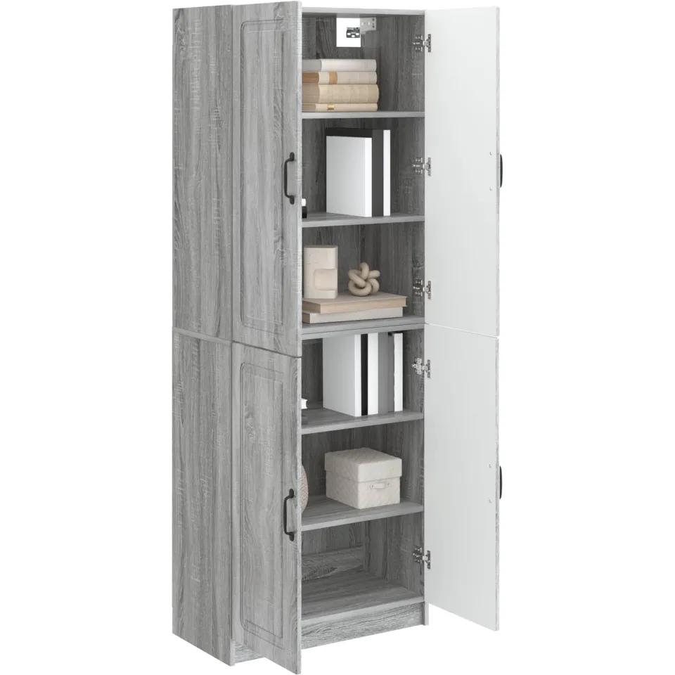vidaXL Kastenset 2 st Grijs Sonoma 66 x 34,5 x 87 cm Bewerkt hout