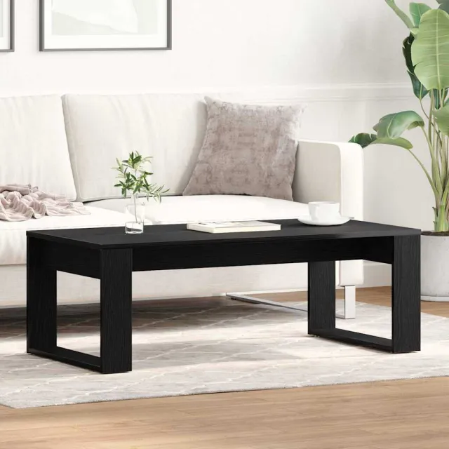 vidaXL Salontafel Zwart Eiken 102 x 50 x 35 cm Bewerkt hout, foto 2