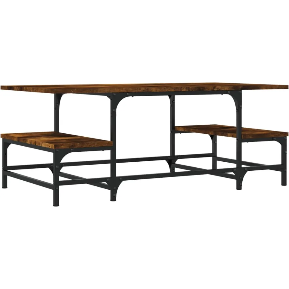 vidaXL Salontafel 100x50,5x40 cm bewerkt hout gerookt eikenkleurig, foto 3