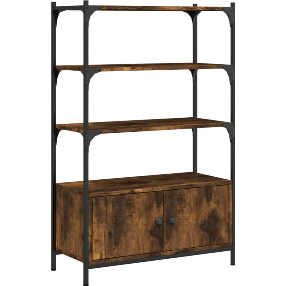 vidaXL Boekenkast 3-laags 70x30x109,5 cm bewerkt hout gerookt eiken Bruin