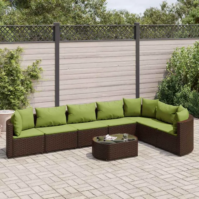 vidaXL 8-delige Loungeset met kussens poly rattan bruin, foto 2