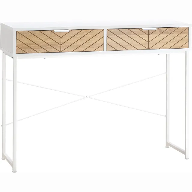 Homcom Consoletafel-Spaanplaat-100x30x75cm-Wit