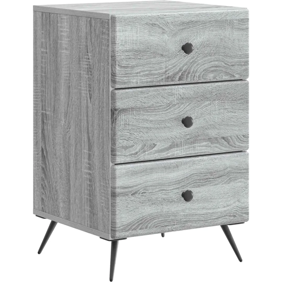 vidaXL Nachtkastje Grijs sonoma 43 x 41 x 66,5 cm Bewerkt hout, foto 3
