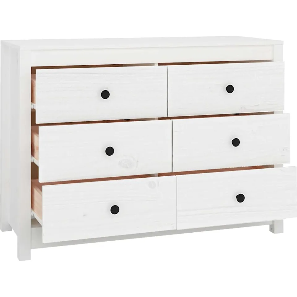vidaXL Dressoir 100x40x72 cm massief grenenhout wit, foto 4