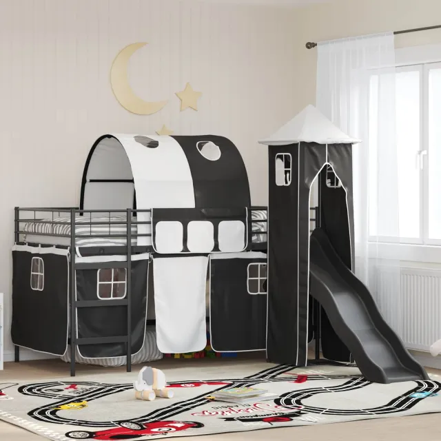 vidaXL Stapelbed voor kinderen Zwart 80 x 200 cm Metaal