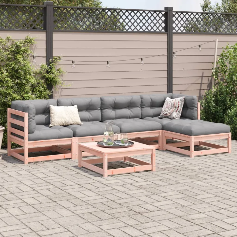 vidaXL 6-delige Loungeset massief douglas vurenhout bruin, foto 3