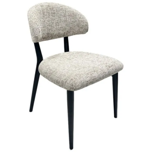 Moods Collection Eetkamerstoel Malmo houten onderstel zwart - Be fine light grey 120 Grijs